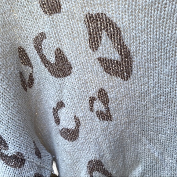 TIME AFTER TIME White/Brown Leopard Pullover Sweater I Size: M - Picture 2 of 8